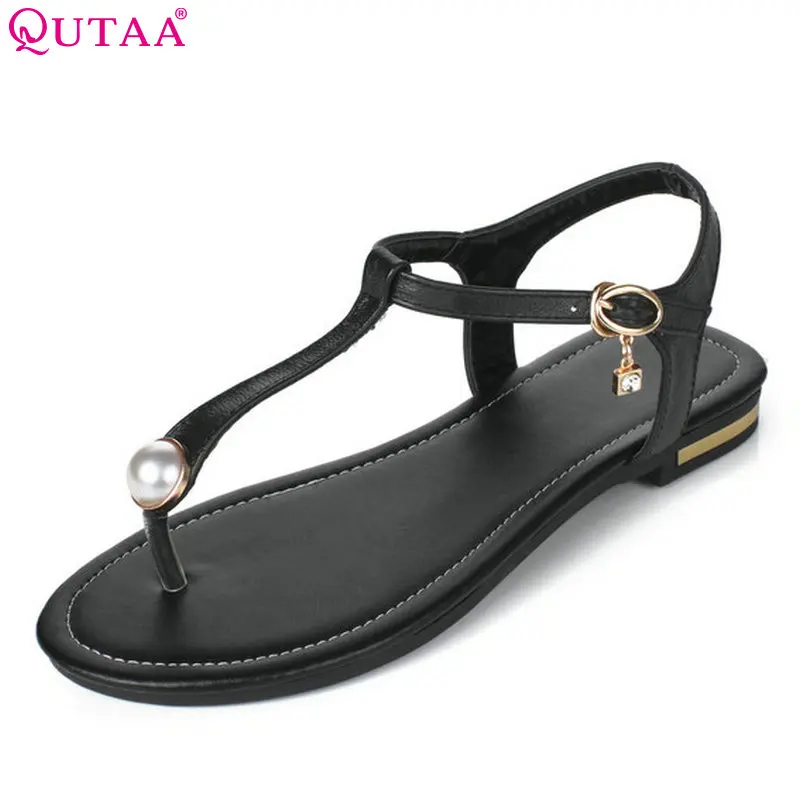 Женские сандалии QUTAA повседневные летние из искусственной кожи с закругленным