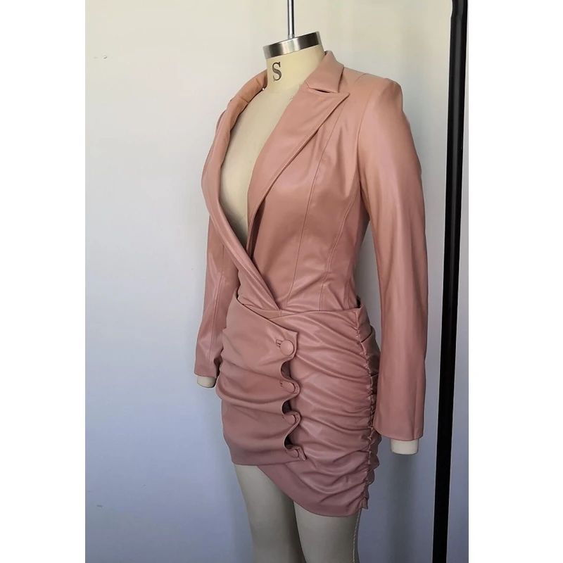 Новая мода хит продаж женское платье из искусственной кожи высокого качества