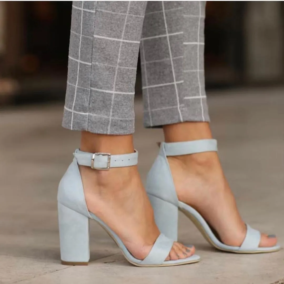 

Mst-037 Bebe Blue Suede open-toed high-heeled women pumps shoes ladies party shoes heels wedding