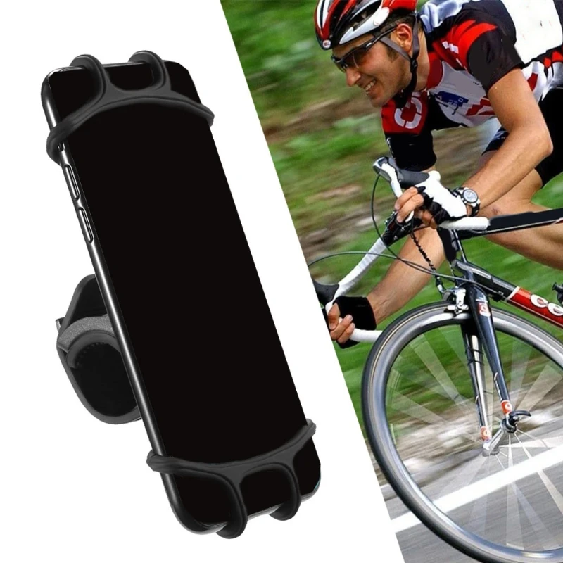 

Bicycle Phone Silicone Mount Holder Universal Bike Handlebar Bracket 360Rotation Rotation Stand for GPS Phone Holder
