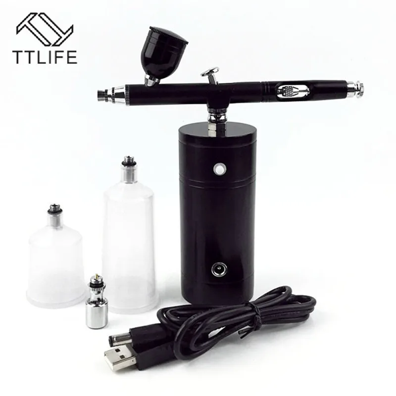 Barato TTLIFE Mini Portátil De Acción Aerógrafo Compresor De Aire Kit De Pistola Para Pintar De Bricolaje De Arte De Pastel De Fiesta De Suministros