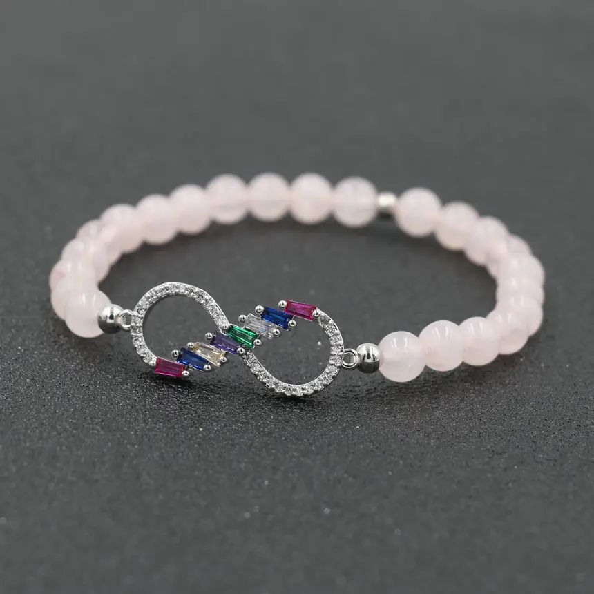 

Trendy Shiny Crystal Zircon AAA 8 Infinity Bracelet For Women Natural Stone Men Bracelets Bead Jewelry Gift Chakra Pulseira