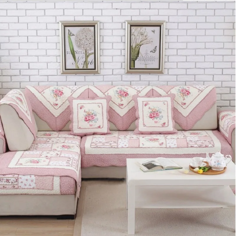Хлопковые в стиле пэчворк диванных чехлов Подушка пасторальная тканевый кожаный