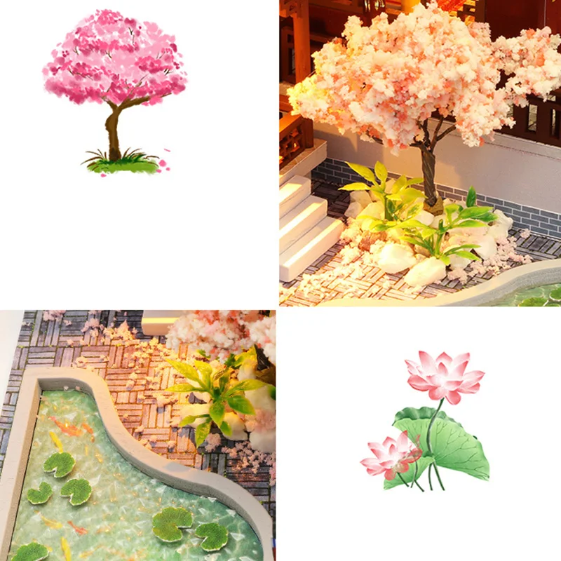 

Kids Toys Doll House Furniture Assemble Wooden Miniature Dollhouse Diy Dollhouse Christmas Gift Toys for Children M909