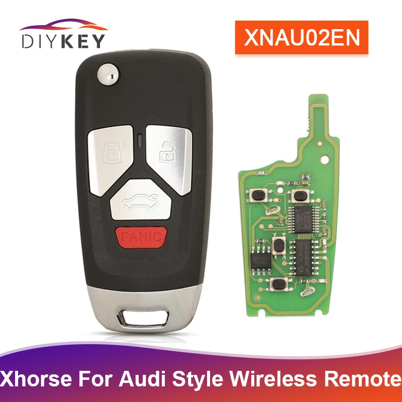 DIYKEY Xhorse XNAU02EN для Audi Стиль беспроводной VVDI Универсальный Флип дистанционный ключ 4