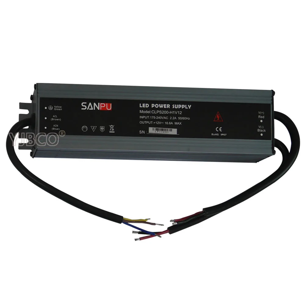 DC12V светодиодный ультратонкий водонепроницаемый источник питания IP67 60 Вт/100 Вт/120