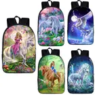 Рюкзак с единорогом для подростков, школьные ранцы для мальчиков и девочек, вместительная Повседневная Уличная дорожная сумка с индивидуальным принтом