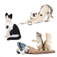 3pcset animal black and white kitten toys childrens simulation cat model set play kitty model fake cat ornaments