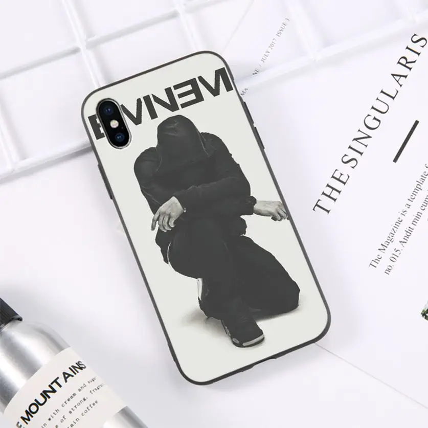 

HTxian Hop Rapper Eminem rap Black Soft Shell Phone Cover for iPhone 11 pro XS MAX 8 7 6 6S Plus X 5 5S SE XR casese 2020