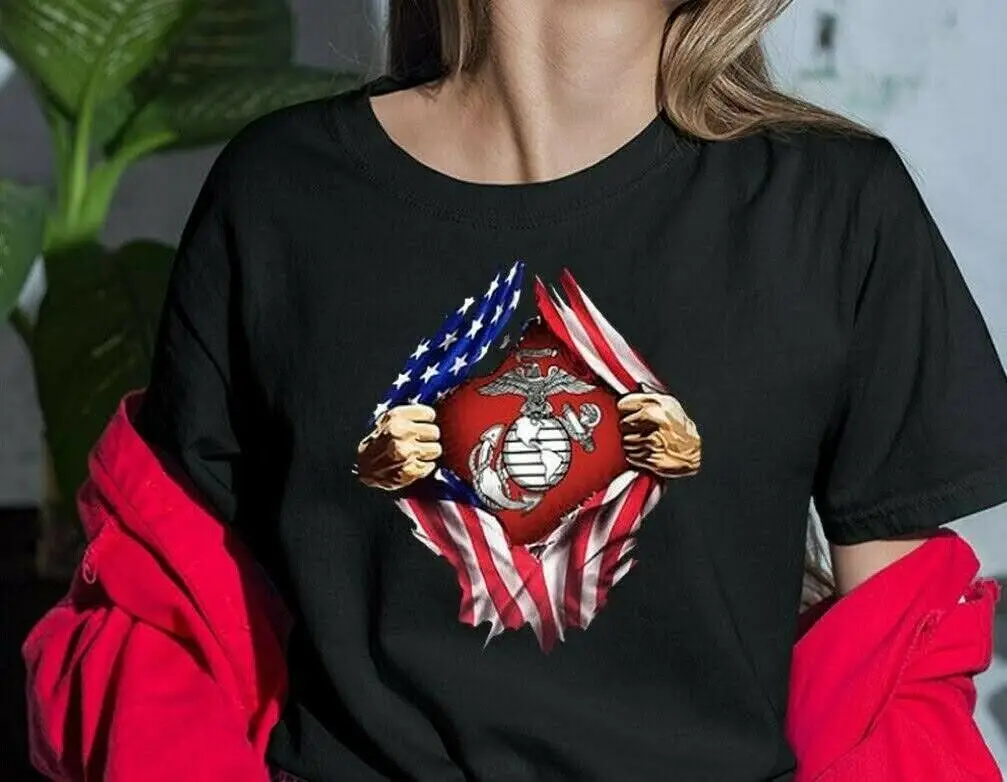 

Unique Design US Marine Corps Proud T-Shirt. Summer Cotton Short Sleeve O-Neck Unisex T Shirt New S-3XL