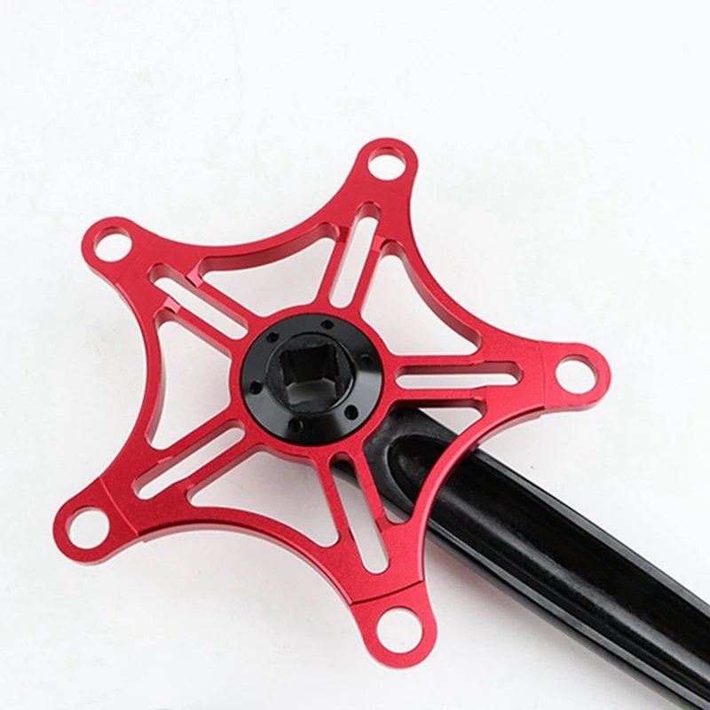 

Litepro 2 Pcs Folding Bike Crankset 130BCD 170mm Crank Arm for Single Speed Bicycle Chainring Red & Black