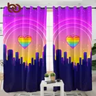 Занавески в виде сердца, романтические занавески для гостиной, радужные затемненные занавески, подарок на день Святого Валентина, занавески для обработки окон