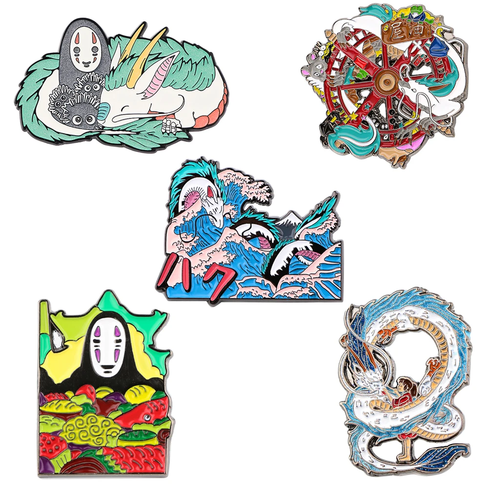 

K3224 Little White Dragons Hard Enamel Pin Kawaii Cartoon Animals Brooch Anime Fan Collection Badge Unique Gift