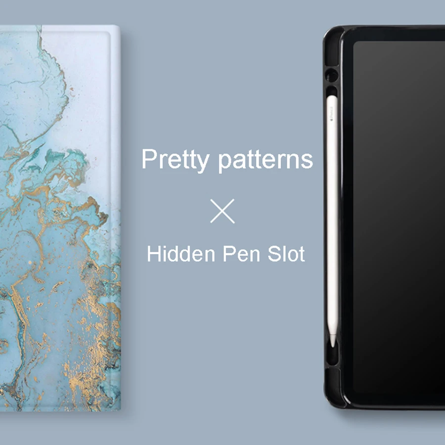 Беспроводной чехол клавиатура с Bluetooth Mini Marble PU для iPad Pro 2020 2019 2018 Air 4 3 2 1 5 9 7 10 11