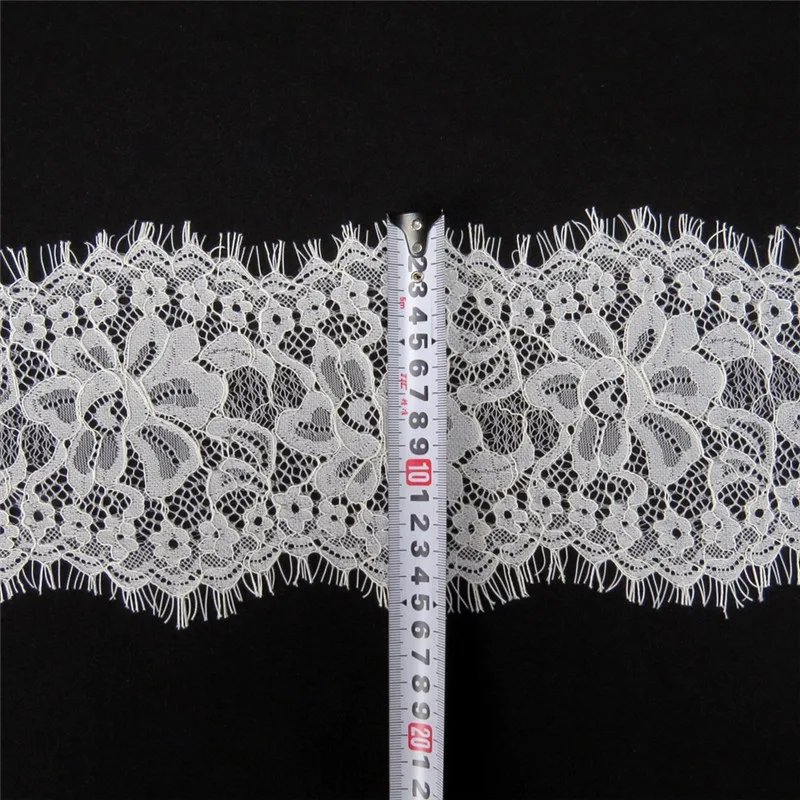 3meters eyelash lace ribbon side row small flower clip large trims 15cm strand Imported machine weaving african fabric | Дом и сад