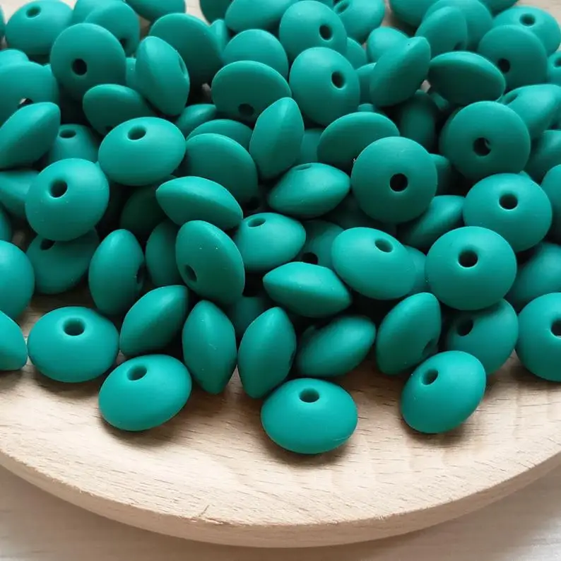 emerald Jojochew хорошее качество блюдце силиконовые бусины 12 мм Силиконовые Прорезыватели для зубов еда класс Детские трофеи BX1-36 - Цвет: emerald