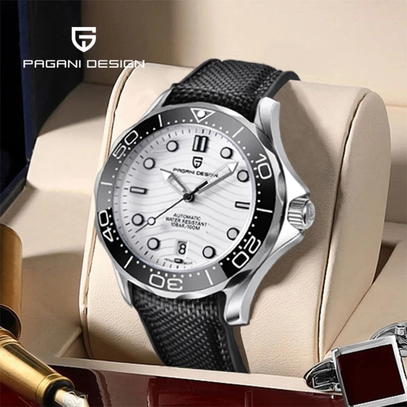 

2021 New PAGANI DESIGN Wave Men Mechanical watch Luxury Automatic Watch for men NH35 Sapphire crystal Dive wristwatch clock man