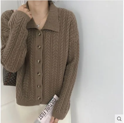 

Женский вязаный кардиган с квадратным вырезом, свободного покроя