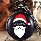 Карманные часы с Санта-Клаусом, Рождественская тема, подвеска, часы, ожерелье, цепочка, часы, подарки для детей, мужчин, женщин, друзей