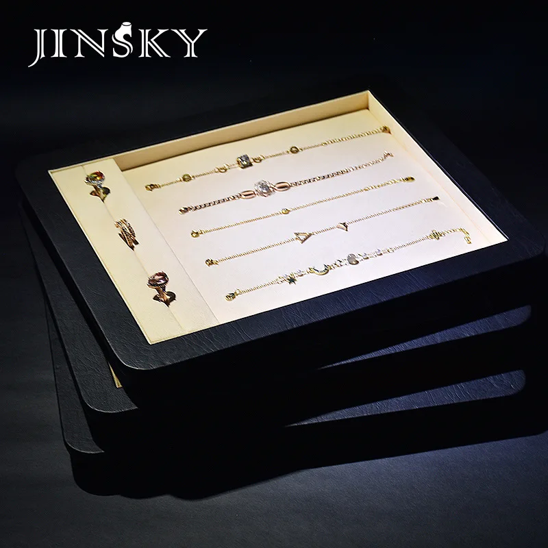 Jewelry Display Tray Microfiber Jewelry Tray Ring Necklace Bracelet Storage Tray Jewelry Store Look at Pallet