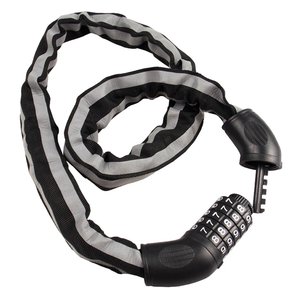 

Bike Lock Chain 5 Digits Resettable Codes Heavy Duty Anti-Theft Combination Lock Motorcycle Cycling MTB Road Bike Accessories