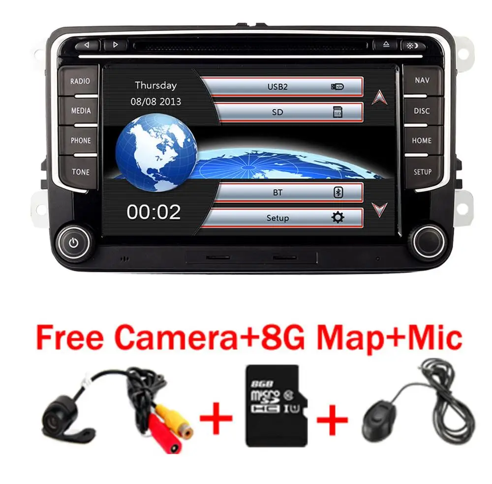RNS 510 Автомагнитола для Volkswagen Golf Polo Passat b6/b7 Tiguan octavia с 3g gps Bluetooth Радио USB SD управление рулем - Цвет: Camera Mic 8GB Map