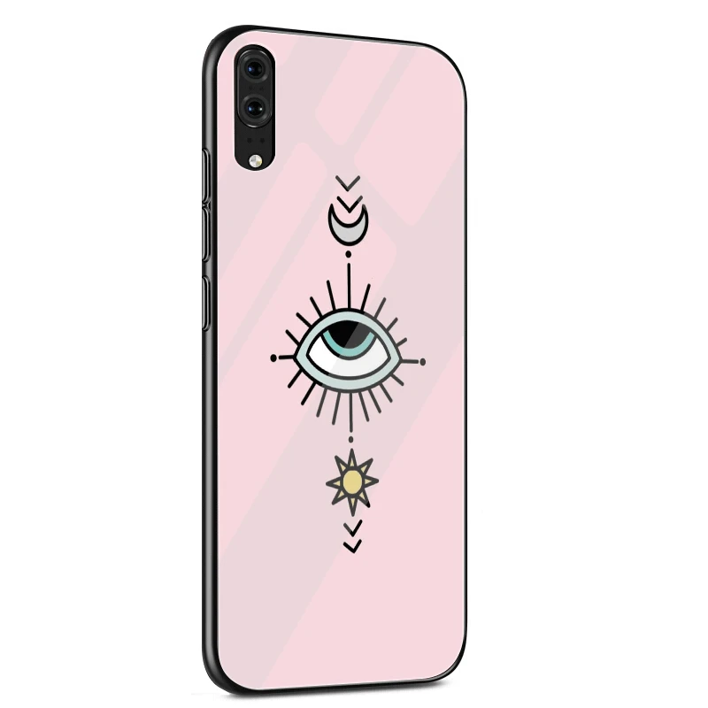 Новый чехол из золотой фольги сглаза в румянах стеклянный для телефона Huawei Honor 7A