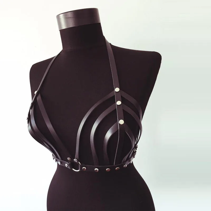 WKY сексуальный женский бюстгальтер на бретельках с лямкой через шею клетка фетиш