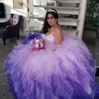 ANGELSBRIDEP милое бальное платье, платья для Quinceanera, 15 вечерние официальные платья из органзы с бисером, маскарадные платья на день рождения