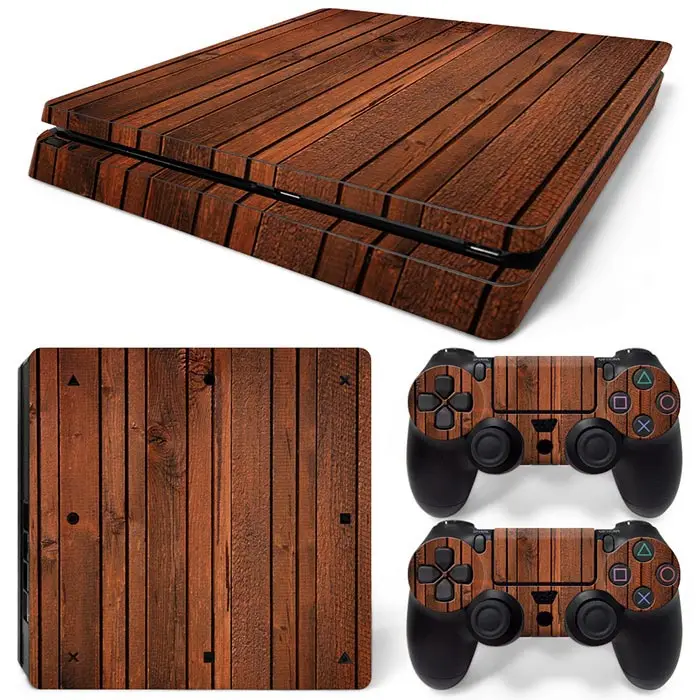 0657 Деревянный дизайн для PS4 тонкая консоль и контроллеры наклейки для ps4 тонкая кожа Наклейка для ps4 тонкая виниловая наклейка - Цвет: 0657