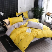 printed solid bedding sets home bedding set 4pcs high quality lovely pattern with star tree flower queen size duvet cover set