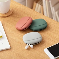 silicone earphone bag line charger cable organizer wire data holder usb headphone storage box coine purse bag desk accessories