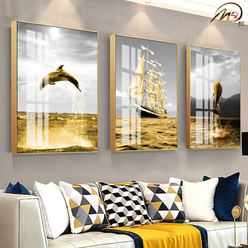 

Aluminum Alloy Crystal Porcelain Painting Core Living Room Decoration No Frame Poster Printing Entrance Wall Arts Bedroom Mural
