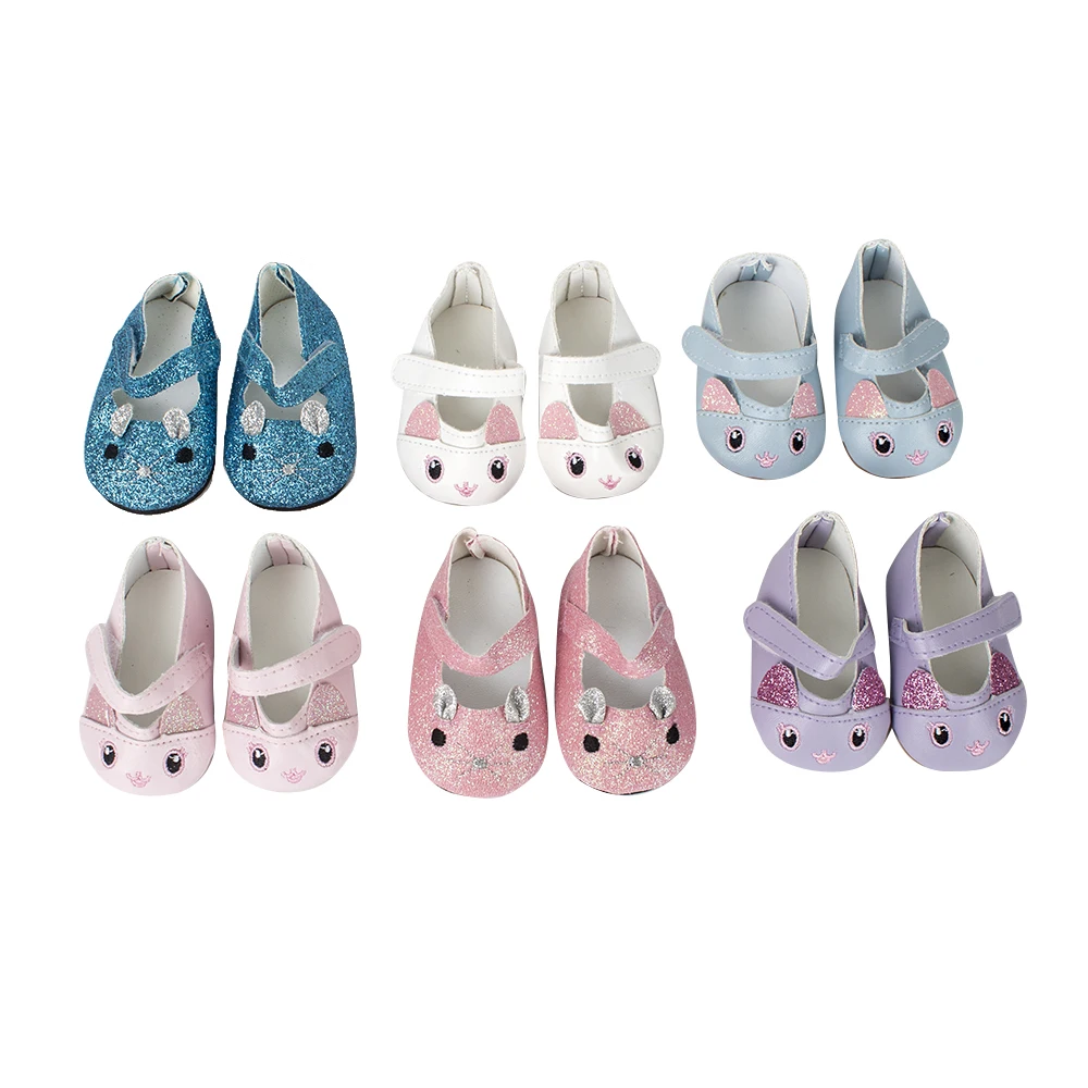 4 цвета 1 пара 7 см кукла милая обувь с котом подходит для 18 дюймовой куклы 43