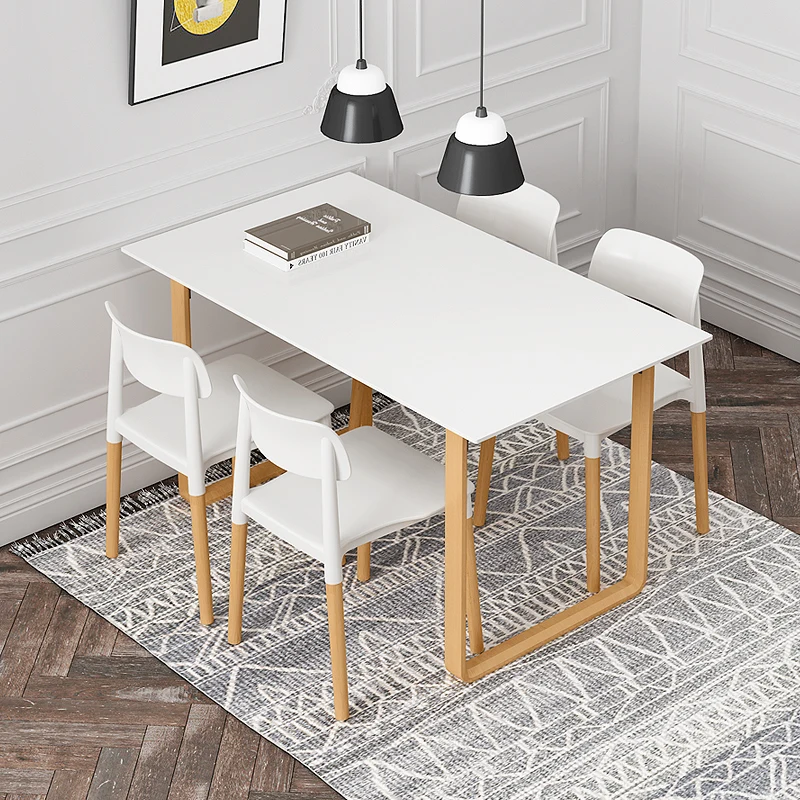 

Скандинавский простой обеденный стол из массива дерева, современный бытовой кофейный столик для отдыха, экологически чистый полипропилено...