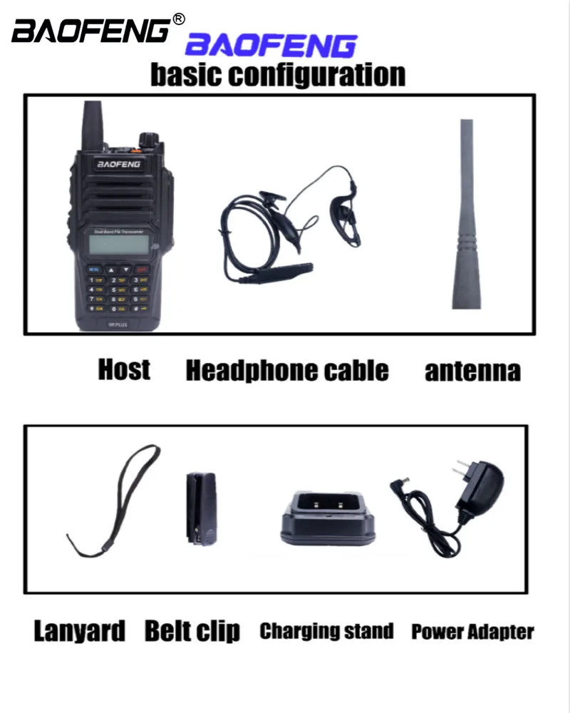 

2021Nieuwe Baofeng UV-9RPlus 10W IP68 Walkie Talkie Waterdichte Dual Band Portable Cb Jacht Ham Radio UV9RPlus U/vhf Transceiver