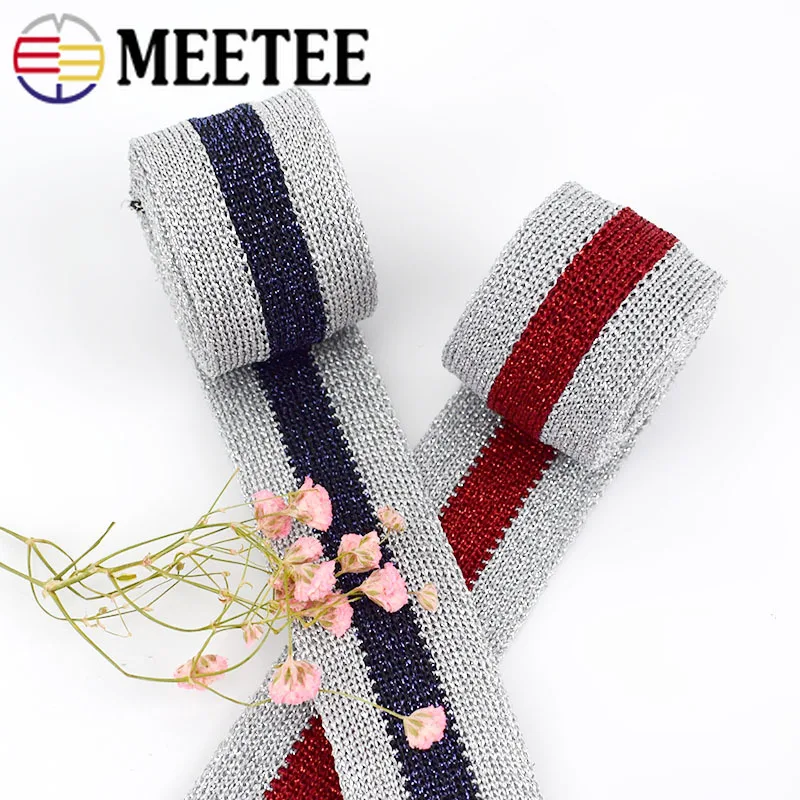 9 ярдов золотые серебряные полосатые трикотажные ленты спортивные брюки боковые