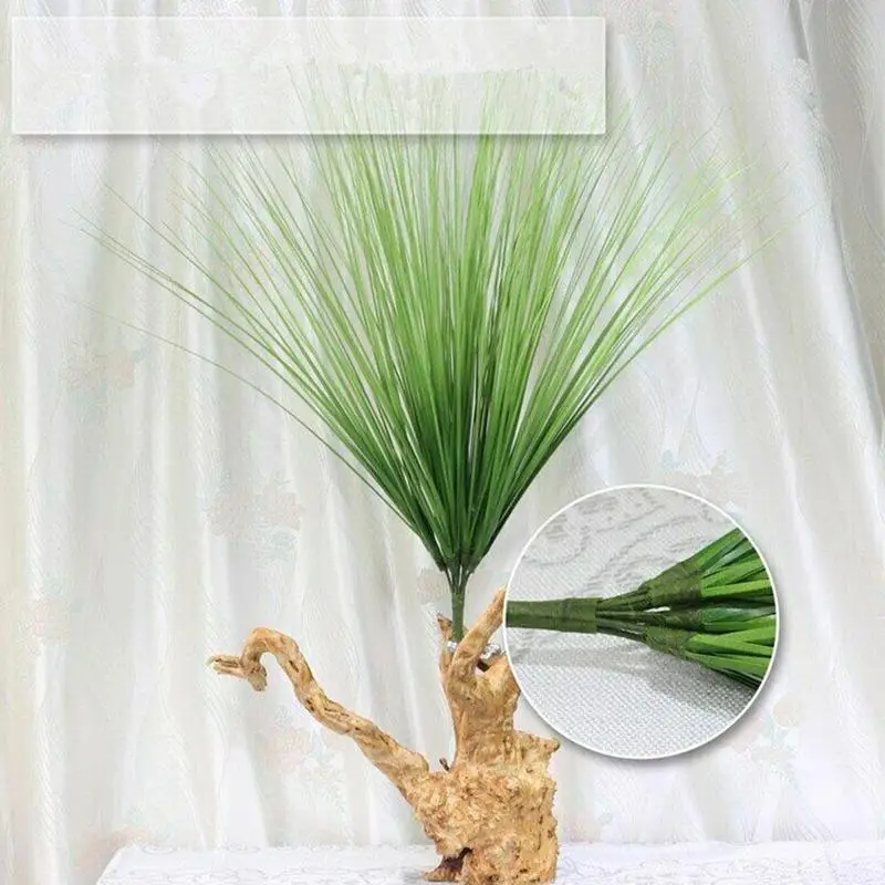 Искусственное Тропическое растение 60 см зеленый лук трава пучок Искусственный