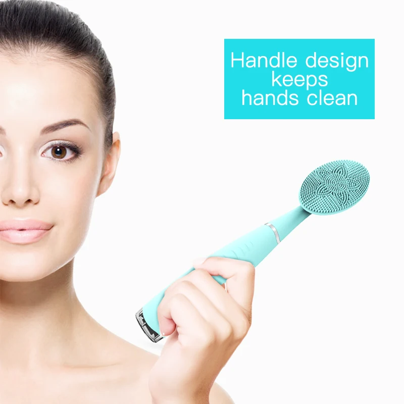 

IPX6 Facial Cleansing Brush Ultrasonic Vibration Electric Silicone Face Clean Skin Care Reduce Acne Anti-Aging Beauty Instrument