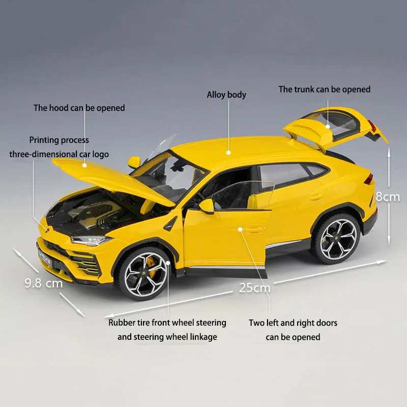 Bburago литая модель автомобиля 1:18 SUV Urus внедорожный металлический сплав Высокая имитационная машина с базой Игрушки для мальчиков подарки для мальчиков