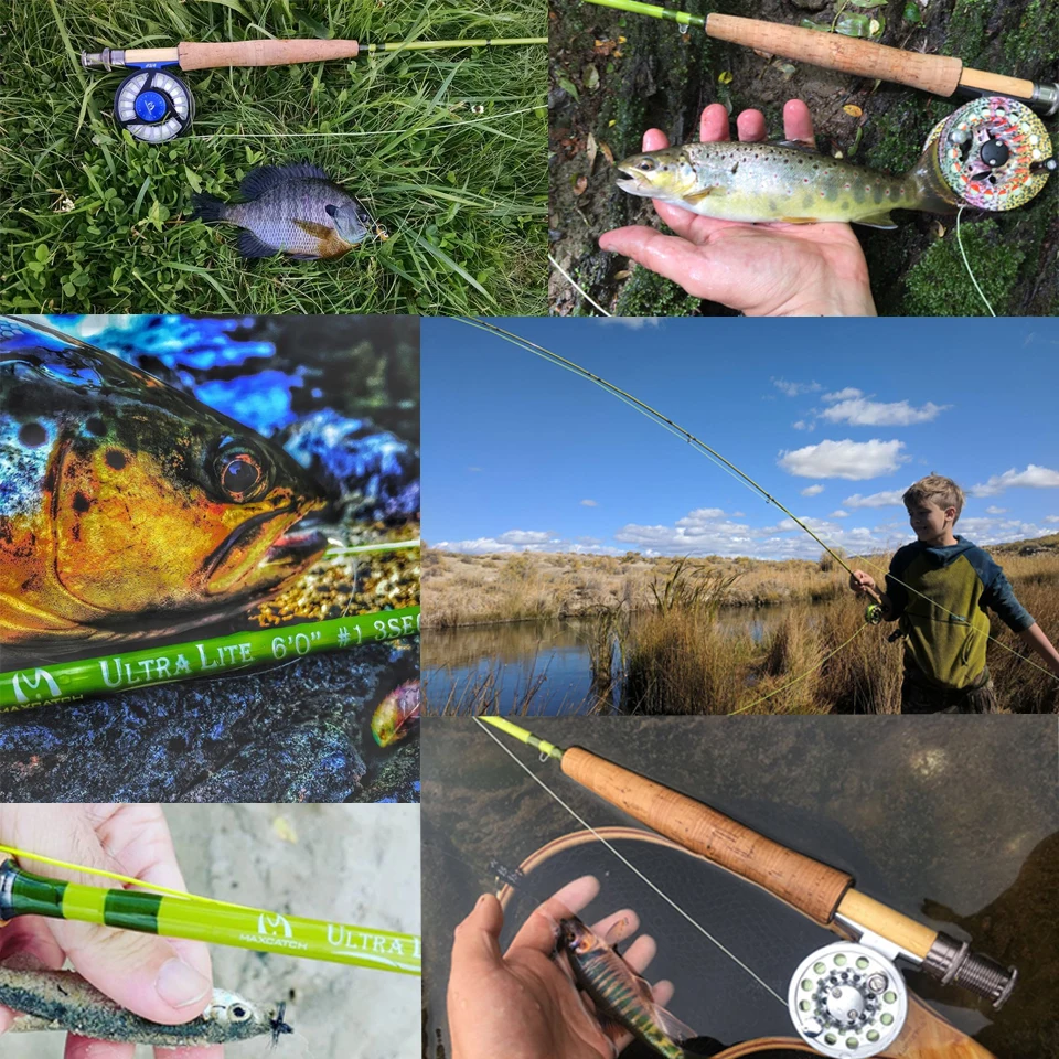 Maximumcatch Ultra Lite 1/2/3WT 6-7.6ft Fly Rod Средний Быстрый Малый Стример Летать Удочка с трубой Cordura