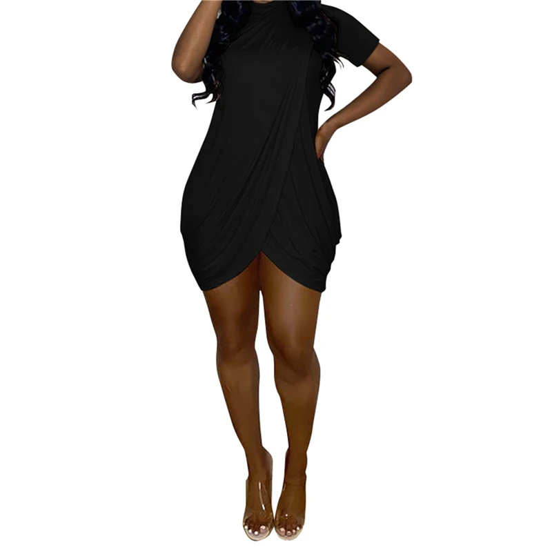 Женское асимметричное платье сексуальное летнее элегантное вечернее с коротким