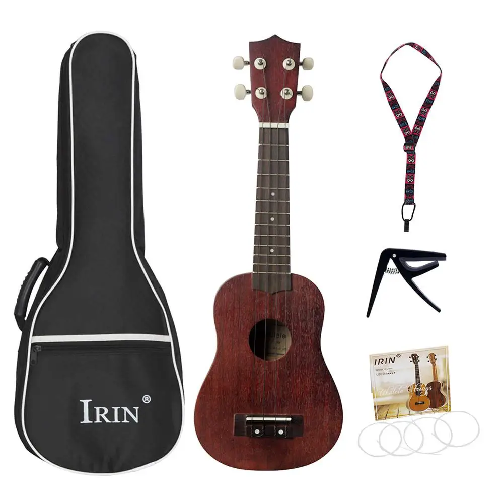 IRIN 21 дюймов sapele ukulele маленькая гитара 15 лад набор Гавайских гитары с ремешком Capo