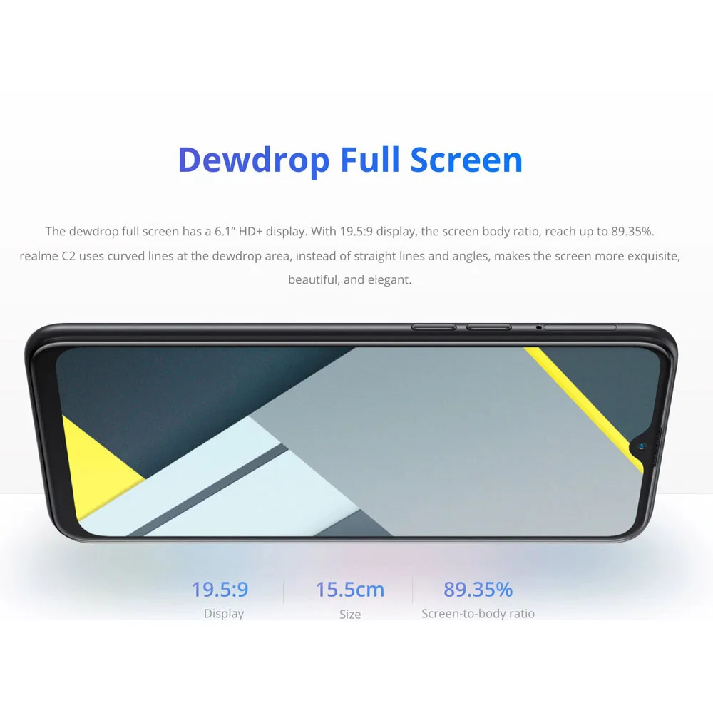 Мобильный телефон Realme C2 RMX1941 версия RU 6 1 дюймов 2 Гб ОЗУ 16 ГБ ROMDual камера заднего