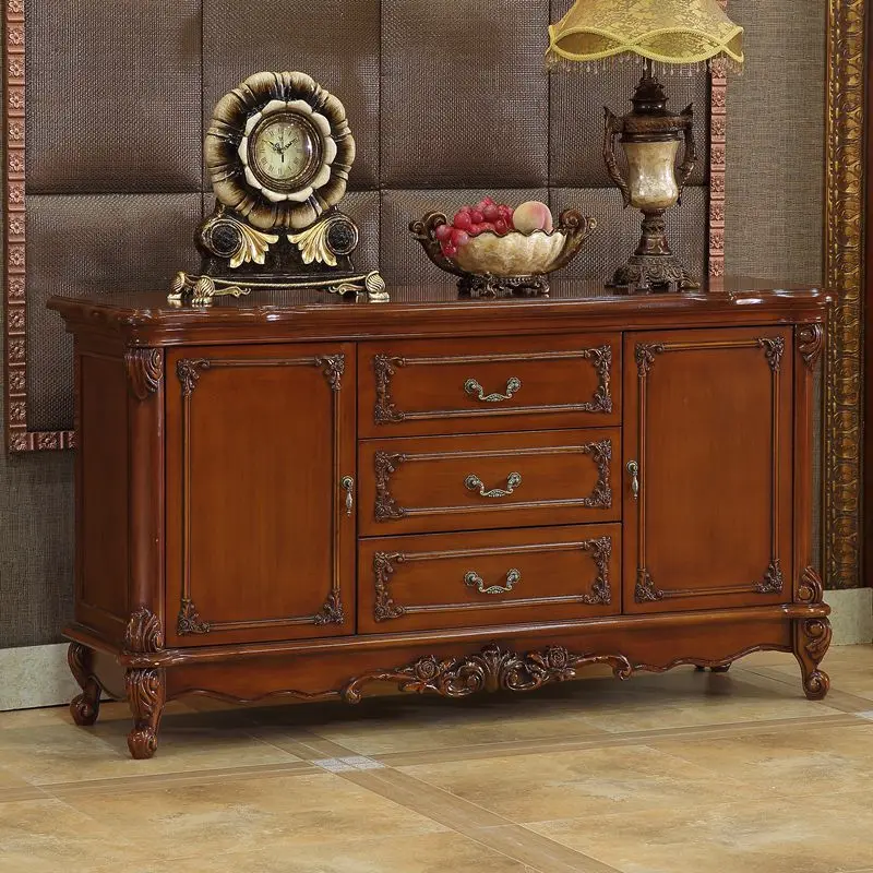 

American solid wood sideboard European kitchen storage porch tea cupboard,