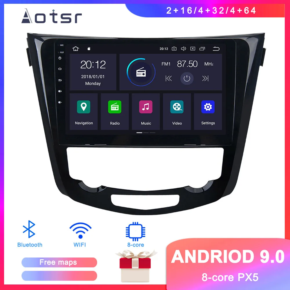 Автомобильный DVD плеер PX6 Android 9 GPS навигация для Nissan X Trail 2013 2019 автомобильное