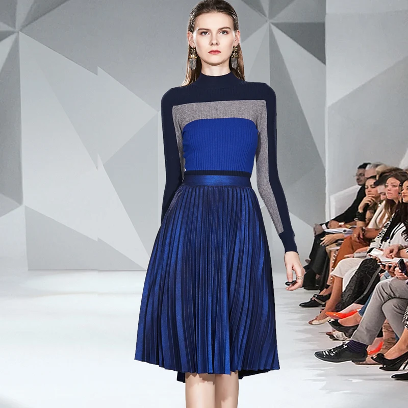 Женский трикотажный костюм с юбкой HAMALIEL Модный комплект из 2 предметов на весну и