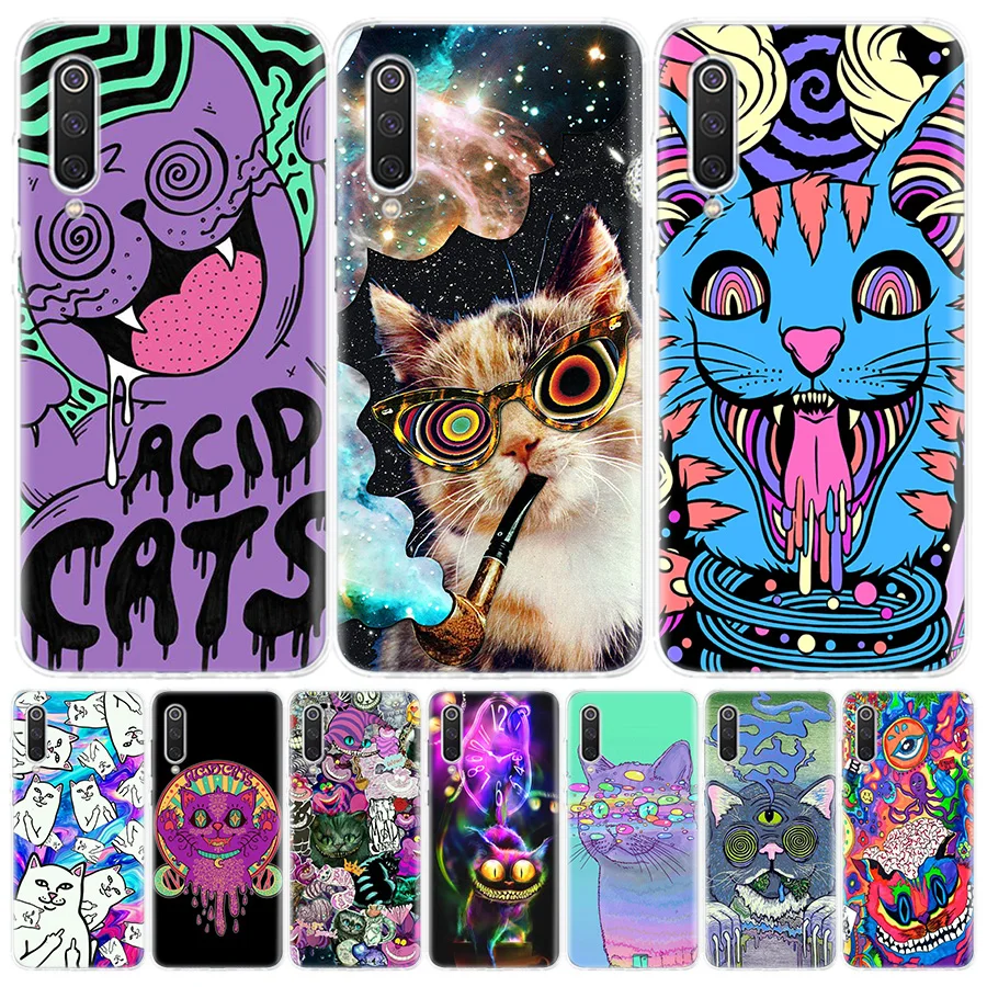 

Colourful Psychedelic Cat Trippy Silicon Call Phone Case For Xiaomi Redmi Note 10 Pro 11 9 10S 8 9S 11S 11T 8T 7 9A 9C 9T 7A 8A