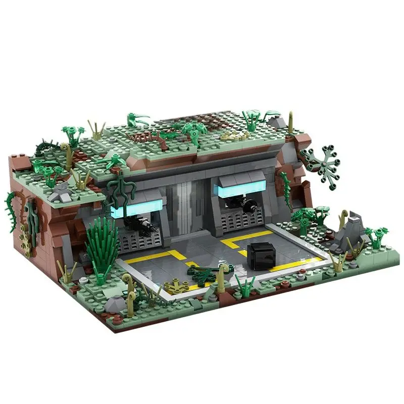 

Space Series Wars Base Outpost DIY MOC 54447 Building Blocks Bricks Primeval Forest Assembly Construction Toys Gift 1049pcs