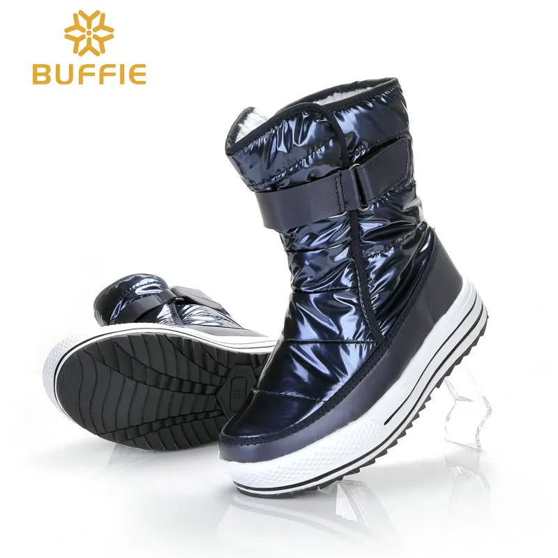 BUFFIE/Женская обувь Стильные ботинки Сезон осень-зима Теплые зимние Блестящая